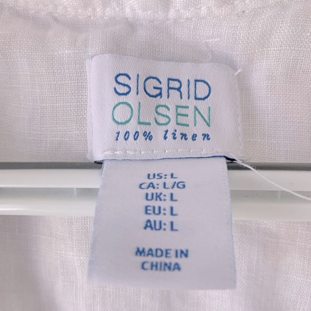 Sigred Olsen 100% Linen Coastal Beach Tunic Blouse Size L - Picture 8 of 8